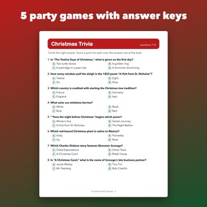 Christmas Party Pack Printable Bundle, Games, Bingo and Kids Activity Book image 3