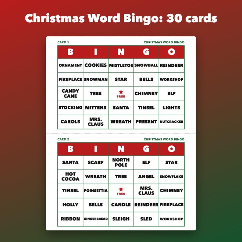 Christmas Party Pack Printable Bundle, Games, Bingo and Kids Activity Book image 2