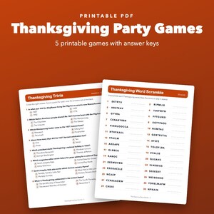 Jeux imprimables pour une fête de Thanksgiving en famille : quiz et mots mêlés image 1