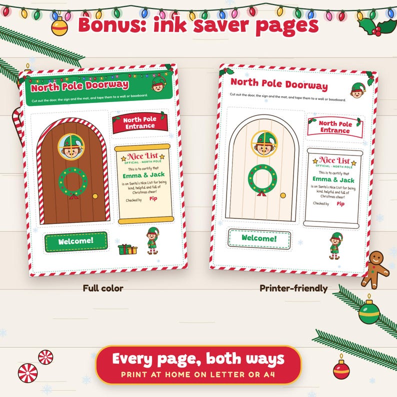 Christmas Elf Props Printable, Mini Signs, North Pole Door, Awards and Tiny Newspaper image 4