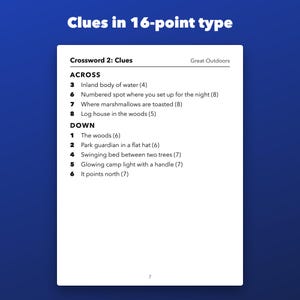 Crucigramas en letra grande, volumen 2, imprimibles para personas mayores, 42 crucigramas temáticos adicionales. imagen 3