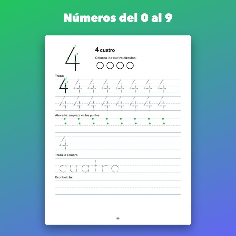 Cuaderno de caligrafía imprimible para niños de 4 a 6 años, letras y números image 4