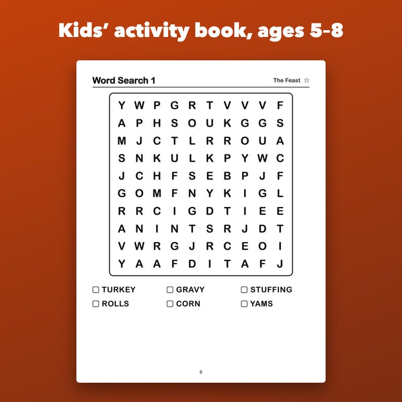 Thanksgiving Party Pack Printable Bundle, Games, Bingo and Kids Activity Book image 4