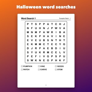 Halloween Activity Book for Kids Ages 5-8, Printable Mazes, Sudoku, Word Search image 2