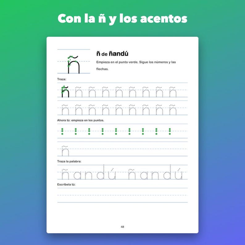 Cuaderno de caligrafía imprimible para niños de 4 a 6 años, letras y números image 3