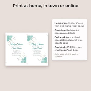 Baby Shower Invitation Template, Editable Gender Neutral PDF in 4 Styles image 4