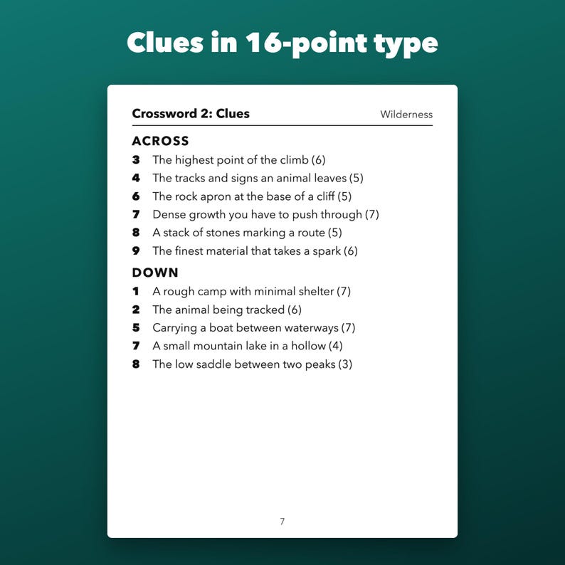 Large Print Crosswords Printable for Seniors, 42 Easy Themed Puzzles image 3