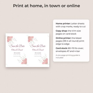 Sjabloon voor een Save the Date-kaart met aquarelbloemen, bewerkbare PDF-kaart en telefoonafbeelding. afbeelding 4