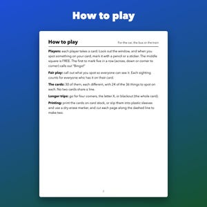 Road Trip Bingo Printable Car Game for Kids, 30 Different Cards zdjęcie 3