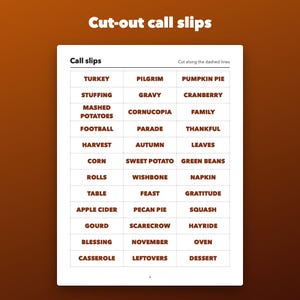 Thanksgiving Bingo Printable Family Game, 30 Different Cards immagine 4