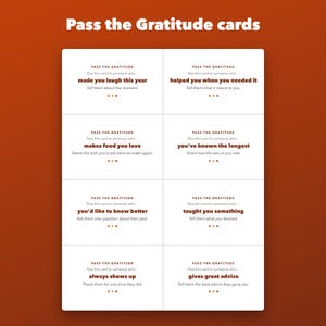 Printbare spelletjes voor Friendsgiving, Thanksgiving-quiz, dankbaarheidskaartjes, placemats voor kinderen afbeelding 4