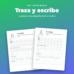 Cuaderno de caligrafía imprimible para niños de 4 a 6 años, letras y números image 1