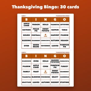 Thanksgiving Party Pack Printable Bundle, Games, Bingo and Kids Activity Book image 2