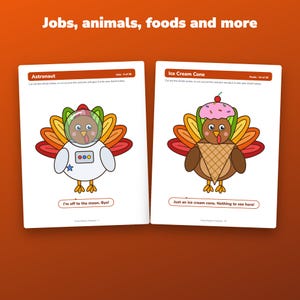 Truthahn als Verkleidung: Druckbares Set mit 36 ​​originellen Kostümen, Familienbrief und Bastelideen für Thanksgiving Bild 3