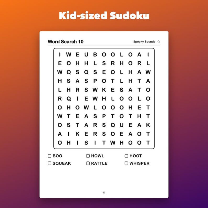 Halloween Activity Book for Kids Ages 5-8, Printable Mazes, Sudoku, Word Search image 4