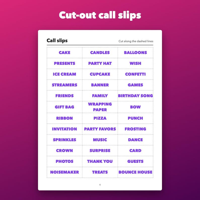 Bingo imprimible para fiestas de cumpleaños para niños y adultos, 30 tarjetas diferentes imagen 4