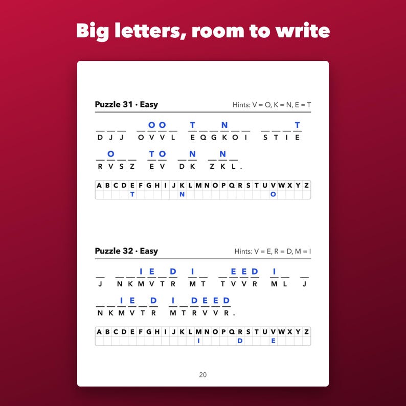 Crittogrammi a caratteri grandi stampabili per anziani, 120 puzzle di detti classici immagine 3