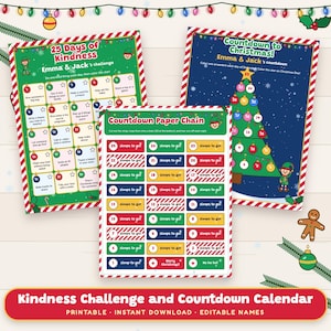 Freundlichkeits-Challenge und ausdruckbarer Weihnachtskalender, 25 Tage für Kinder Bild 1