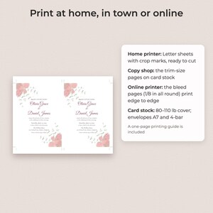 Watercolor Floral Wedding Invitation Suite Template, Editable Reply and Details Cards image 4