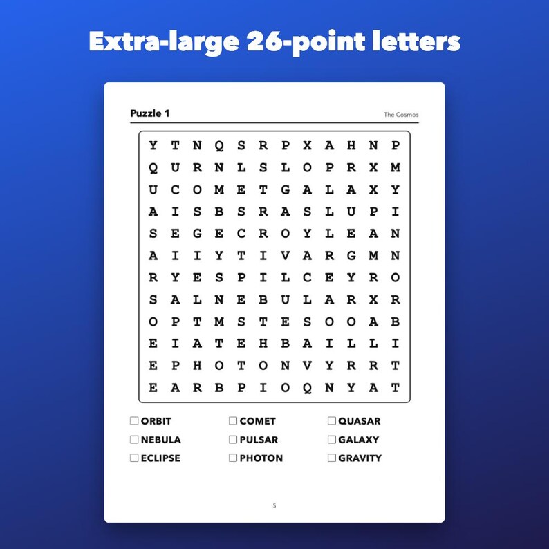 Large Print Word Search Printable for Seniors, 86 Themed Puzzles image 2