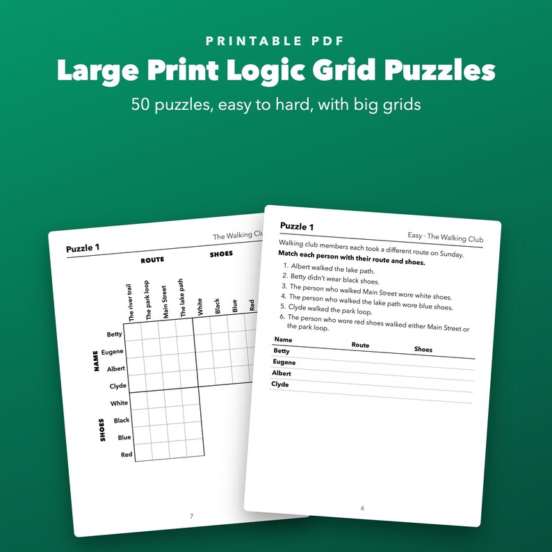 Puzzle logici a griglia con caratteri grandi, stampabili per adulti e anziani, da facili a difficili immagine 1