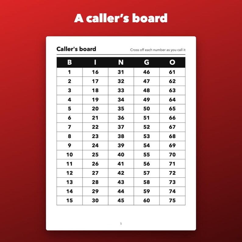 Large Print Bingo Printable for Seniors, 100 Cards with Caller Board image 3