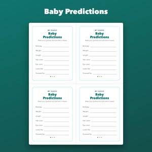 Advice for Parents to Be Cards Printable, Baby Shower Wishes and Predictions image 3