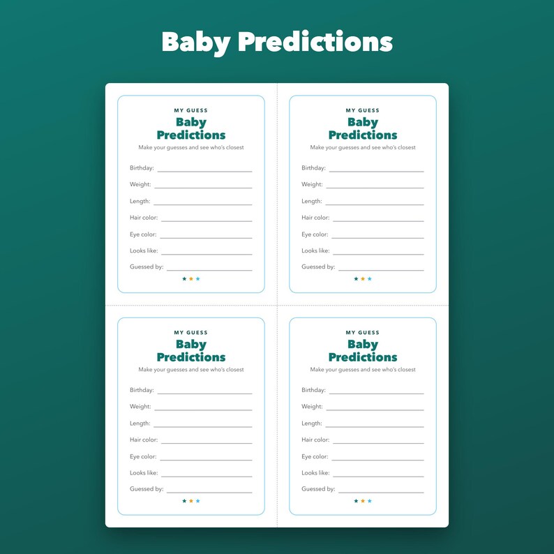 Advice for Parents to Be Cards Printable, Baby Shower Wishes and Predictions image 3