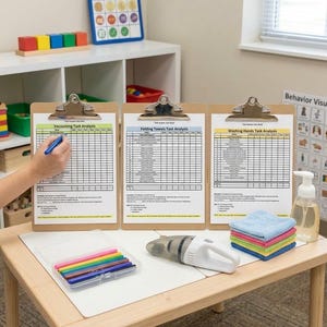 Pacchetto di schede di analisi dei compiti ABA / Raccolta dati sulle abilità di vita per autismo, educazione speciale e comportamento verbale / PDF stampabile