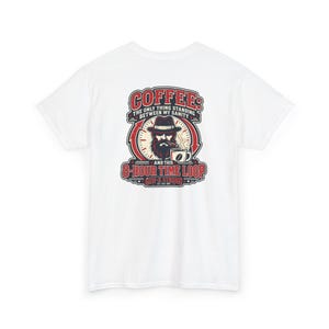 Coffee Time Loop T-Shirt | Retro Cat Graphic Tee, 8-Hour Workday Humor
