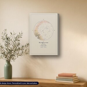 Canvas star map print, Cream Atlas look, 12 x 18 in, example design (mockup)