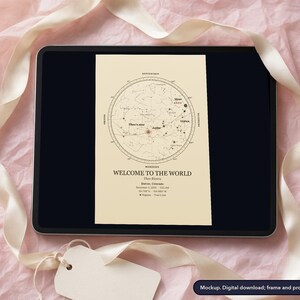 Star map print, example design (mockup)