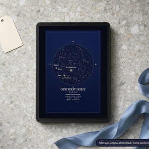 Star map print, example design (mockup)