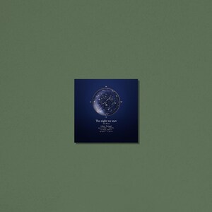 Aluminum star map print on a green wall (digitally created room)