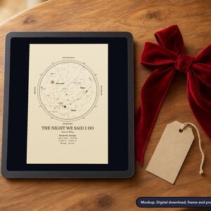 Star map print, example design (mockup)