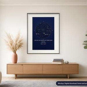 Original cover page for Custom birthday star map print showing sample pages of the printable.