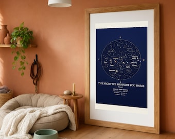 Pet Memorial Star Map, Personalized Night Sky for Any Date, Dog or Cat Remembrance Gift, Digital Download