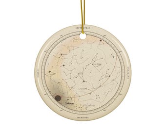 Personalized Star Map Ceramic Ornament | Custom Date and Place Keepsake