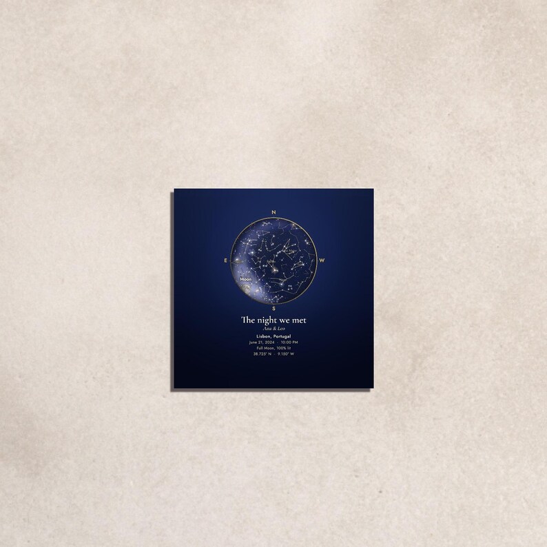 Aluminum star map print in a home office scene (digitally created room)