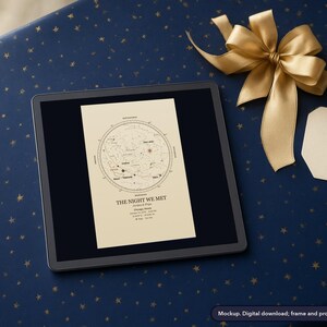 Star map print, example design (mockup)