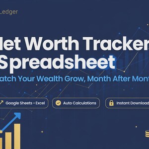 Net Worth Tracker Excel | Personal Finance Spreadsheet | Wealth & Debt Payoff Planner