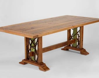 Chestnut trestle table.