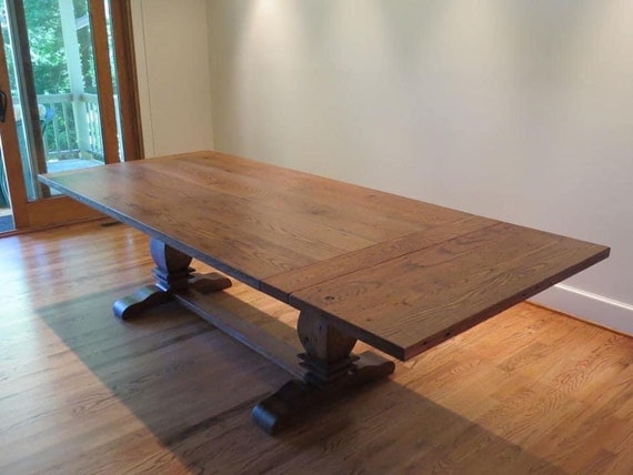 Trestle Dining Table in Reclaimed Chestnut. Etsy UK