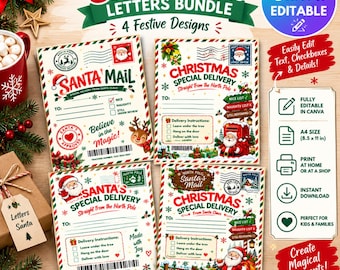 Etiqueta imprimible de entrega especial de Navidad de Santa Mail, etiqueta de paquete del Polo Norte, etiqueta de carta de Santa, etiqueta de regalo de la lista de los buenos, paquete de PNG navideños