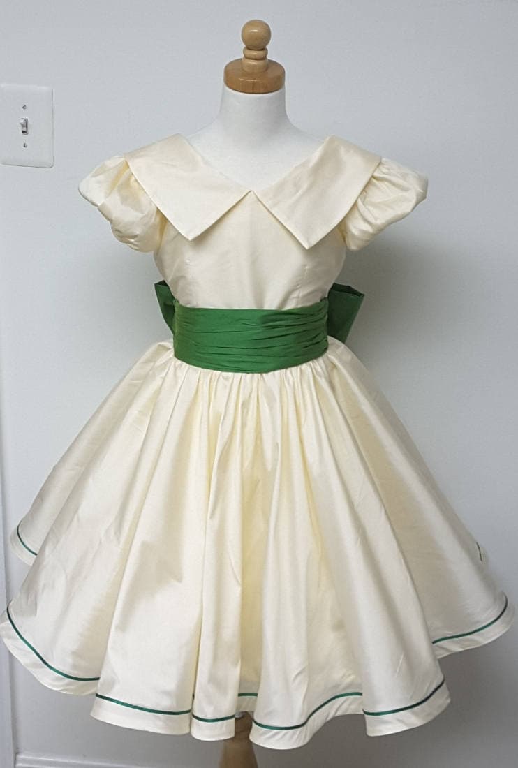 puff sleeve flower girl dress