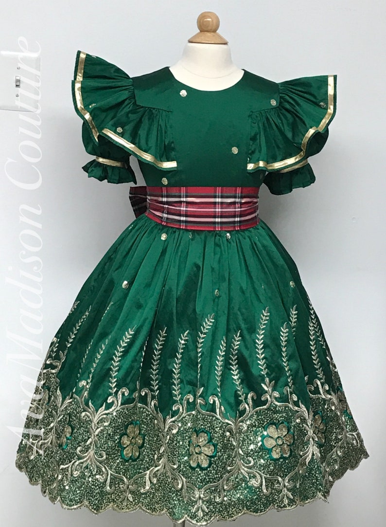 Party Contrast Sash Christmas Costumes. Birthday Nutcracker Ballet AvaCarol Elegant Embroidered Sequins Victorian Girls Dress