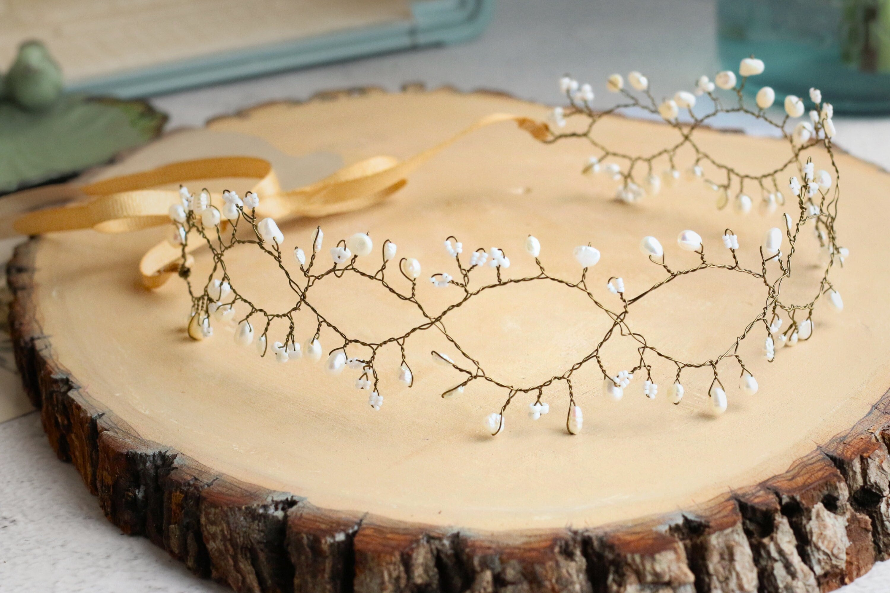 beaded bridal headpiece