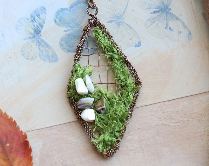 Forest Necklace, Nature-Inspired Jewelry for Women, Unique Handmade Pendant Cottagecore