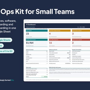 IT Asset Tracker Template for Google Sheets, Software License Tracker, Onboarding Offboarding Checklist, Small Business IT