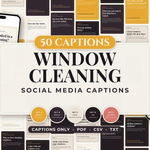 Window Cleaning Social Media Captions | 50 Done-For-You Captions (PDF and CSV)